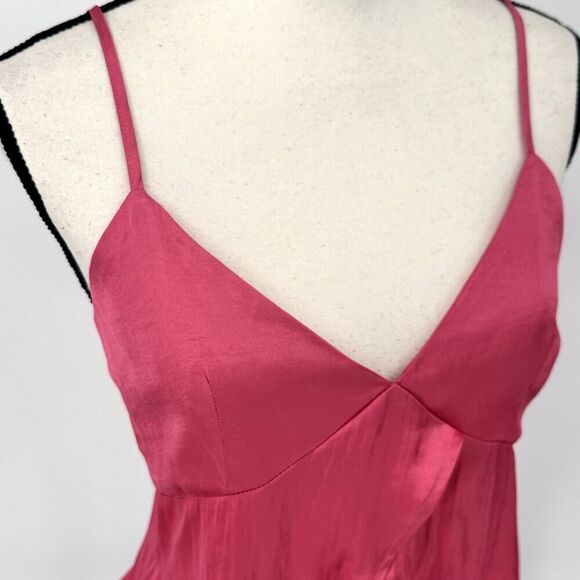 Hazel Boutique Womens‎ Pink Asymmetrical Crop Top Size Medium - Picture 9 of 9